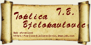 Toplica Bjelopavlović vizit kartica